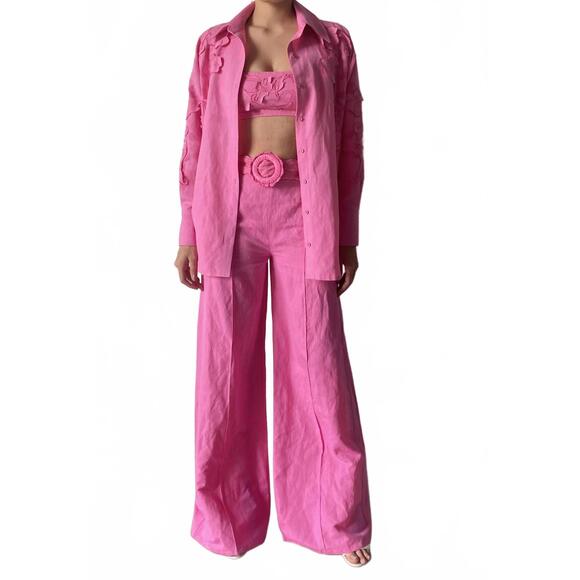NEW HEMANT & NANDITA oversized shirt in pink